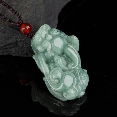 Goforrich Jade PiXiu Wealth Luck String Necklace Pendant