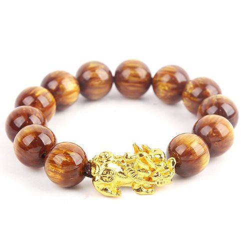 Goforrich Lucky Golden Tiger Eye Abundant Pixiu Bracelet