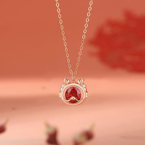 Goforrich 925 Sterling Silver Year Of The Dragon Luck Red Zircon Necklace Pendant Bracelet Earrings Ring (Extra 30% Off | USE CODE: FS30)