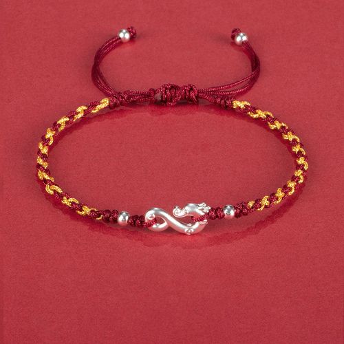 Buddha Stones 999 Sterling Silver Year Of The Dragon Luck Protection Braided Bracelet