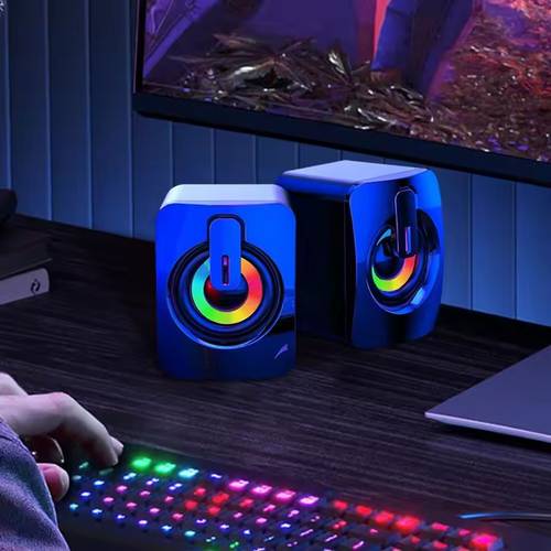 ✨RGB Desktop Speaker💡HiFi Sound with Mic & USB or Bluetooth