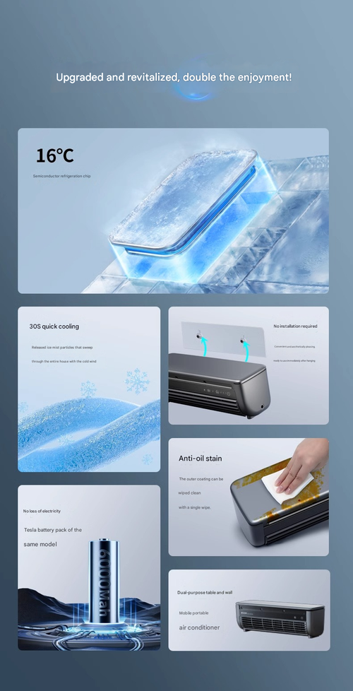 New Arrival Portable Rechargeable Misting Fan, No Drill Wall Mounted Air Cooler, Personal Cooling Fan for Home Dorm Car Kitchen