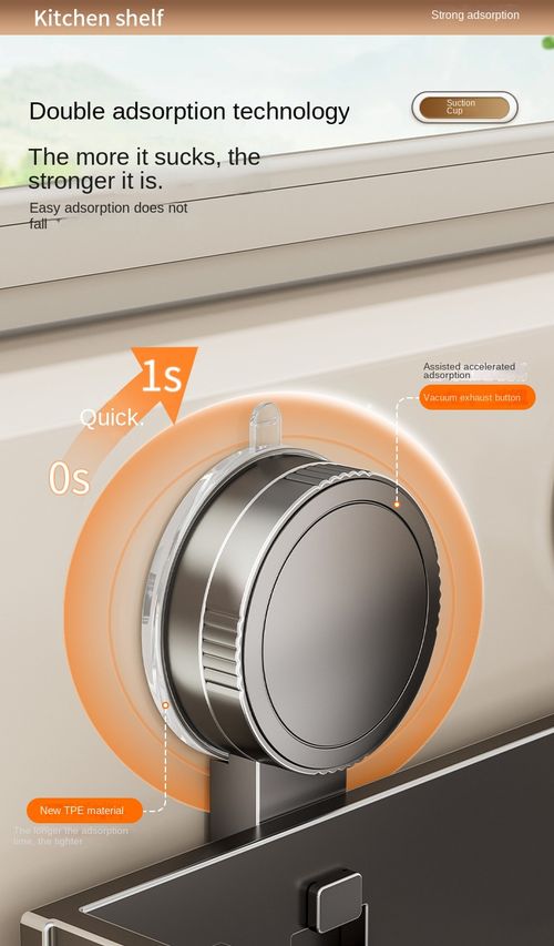 Versatile Kitchen Storage Rack Strong Suction Cup Caddy with Drainage Tray