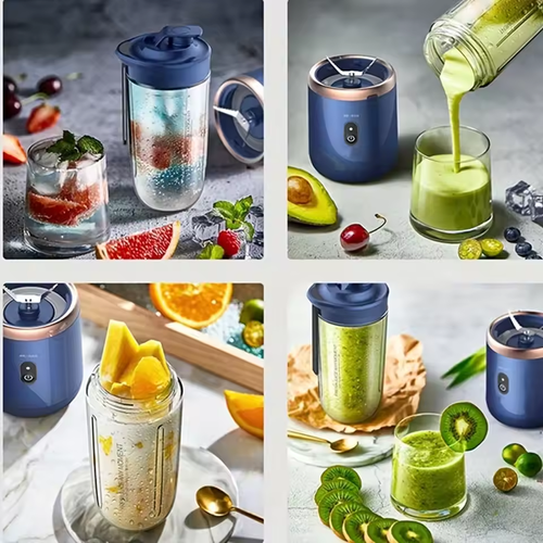 Portable Blender, USB Rechargeable Personal Juicer Cup, 6 Blades Mini Mixer for Smoothies Shakes, Travel Gym Home Student Use