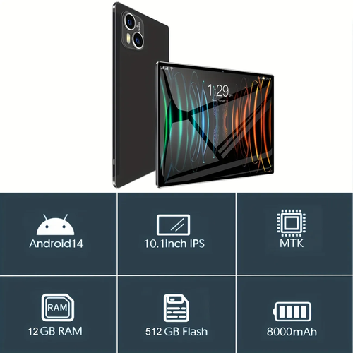 10 Inch Android 12 Tablet 12GB+512GB 4G LTE SIM 5G WiFi Business Education Tablet + Magnetic Smart Keyboard Case for iPad Pro 11 12.9 6th 5th 3rd Gen Air 4 Air 5 iPad 10th Gen