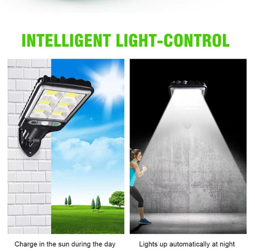 Outdoor Solar LED Wall Lamp Motion Sensor Remote Control Waterproof Yard Light for Home