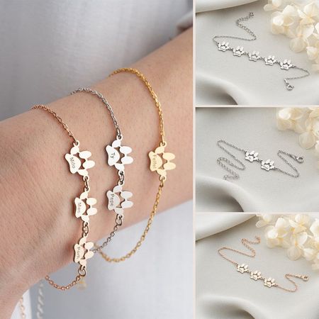 🐾 Personalisiertes Pfoten-Armband mit Namen