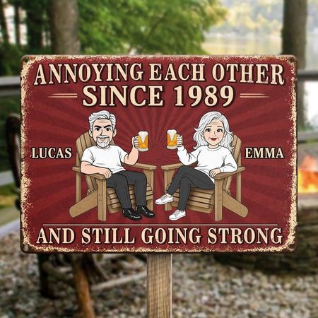 Personal isiert ärgerlich, seit Metall-Zeichen-Custom Couple-Jubiläums geschenk
