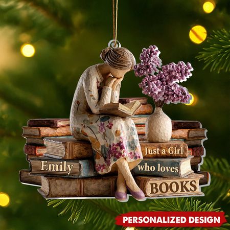 Einfach ein Mädchen, das Bücher liebt – Personalisierte Acryl-2D Flache Dekoration