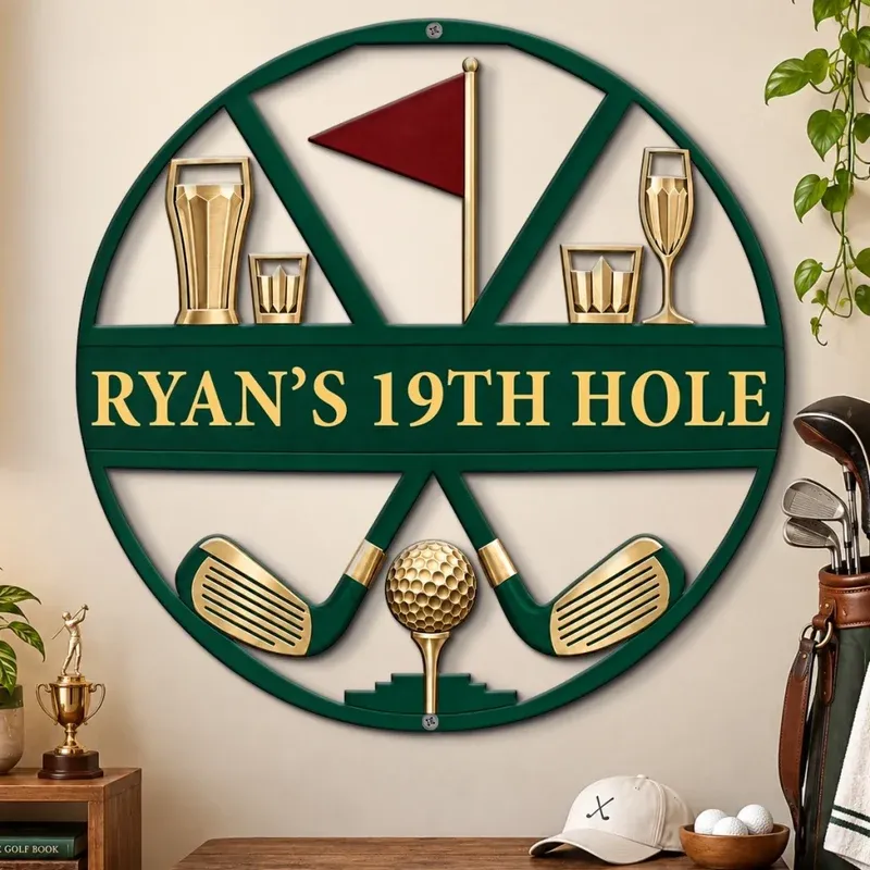 Personalisierte Golfgeschenke – Maßgefertigte, unregelmäßig geformte Metallplaketten