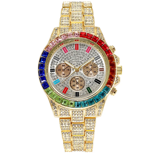 Luxury Full Diamond Colorful  Quartz Watch