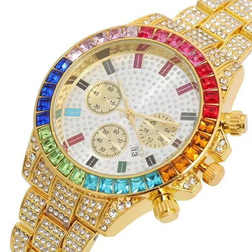 Luxury Full Diamond Colorful  Quartz Watch