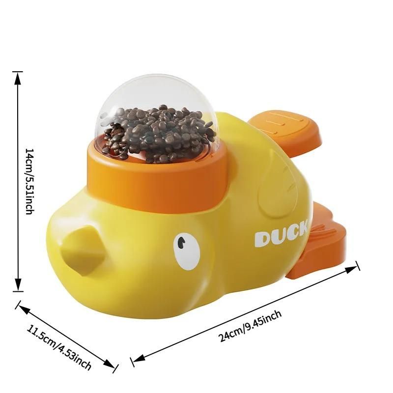 Little Yellow Duck Treat Launcher  Interactive Pet Toy Fun  Enriching, Helps Develop Your Pet Observation and Coordination Skills