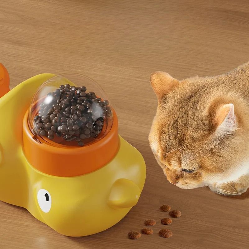 Little Yellow Duck Treat Launcher  Interactive Pet Toy Fun  Enriching, Helps Develop Your Pet Observation and Coordination Skills