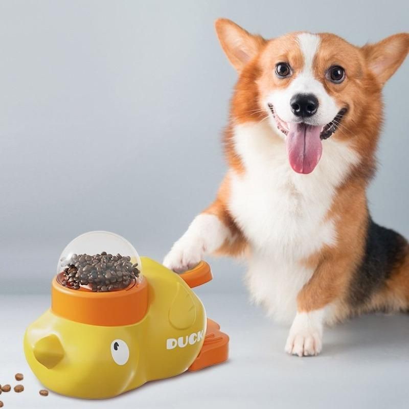 Little Yellow Duck Treat Launcher  Interactive Pet Toy Fun  Enriching, Helps Develop Your Pet Observation and Coordination Skills