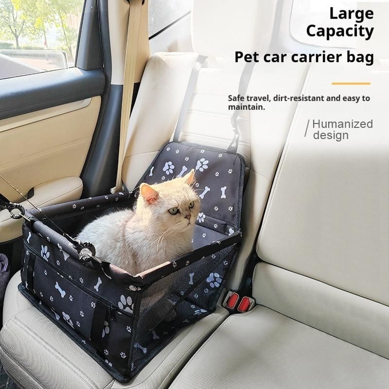 Pet Car Seat Booster Bag, Foldable Waterproof Breathable Oxford Travel Bag, Suitable for Small Medium Dogs Cats Pets, Car Dirt Proof