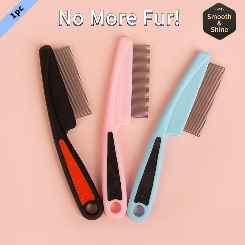 Pet Flea Brush Dense Teeth Comb Remove Loose Hair Get Rid of Fleas Suitable for Cats and Dogs, Effective De-Shedding Tool