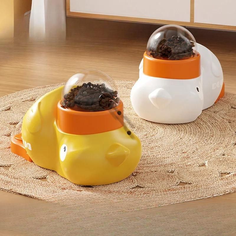 Little Yellow Duck Treat Launcher  Interactive Pet Toy Fun  Enriching, Helps Develop Your Pet Observation and Coordination Skills