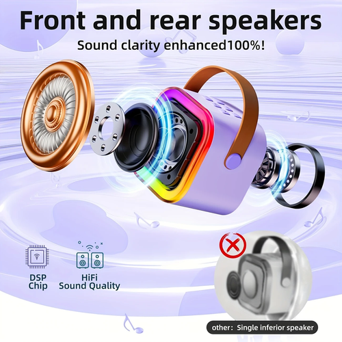 Mini Karaoke Machine With Microphone, Wireless Microphone For Adults With LED Party Lights, Adult Microphone For Men And Women Christmas Birthday Gifts