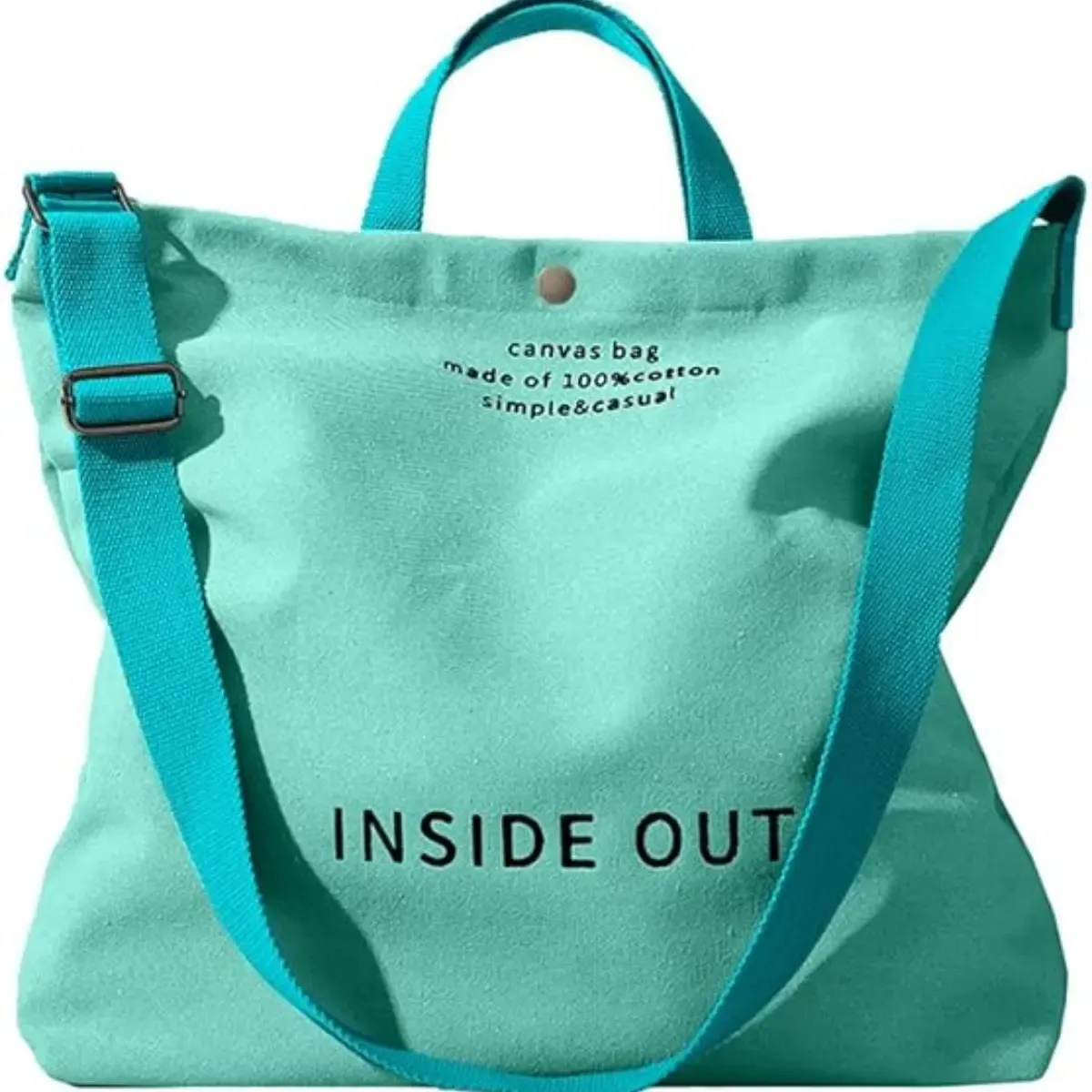 man and women's Canvas Tote Bag - Large Cotton Crossbody City Bag with Adjustable Strap, Multiple Pockets, Organizational Functionality