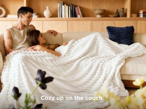 European King Size 180×200cm -71×79 inches  -  Cozy Blanket-Patio Furniture Decor,Classic Stripe Pattern, Ideal for Bed,Couch, Travel,Camping, All Seasons,Home Bedroom Decor,sohochic