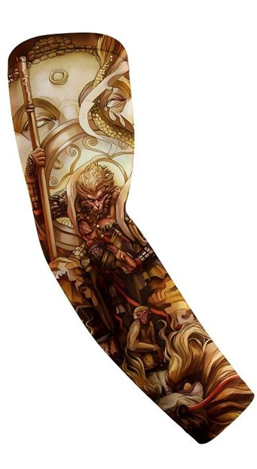 10-piece men's and women's tattoo arm sleeves with cooling function and UV protection, elastic sun-protective sleeves, suitable for daily life, outdoor sports, cycling, fishing, running and fitness etc.
