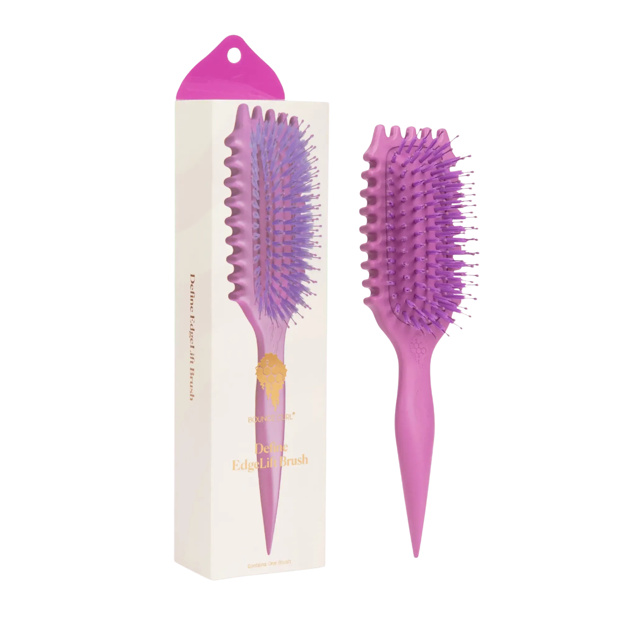 Define EdgeLift Curl Brush by Bounce Curl For Definition, Defined Curls, Frizz Reduction, Smooth Hair Style