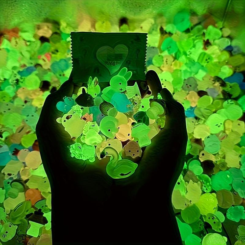 Luminous Magical Artistic Lightweight Mini Glow-in-the-Dark Animal Resin Desktop Statues100pc Random Color Surprise Mystery Bags Dollhouse DIY Craft Mini Gifts Home Decor dorm essentials