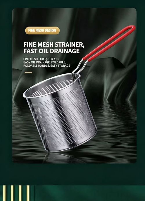 Mini Deep Fryer Pot, 304 Stainless Steel Oil Saving Frying Pot with Foldable Strainer Basket, Multi-purpose Small Cooking Pot for Home Kitchen
