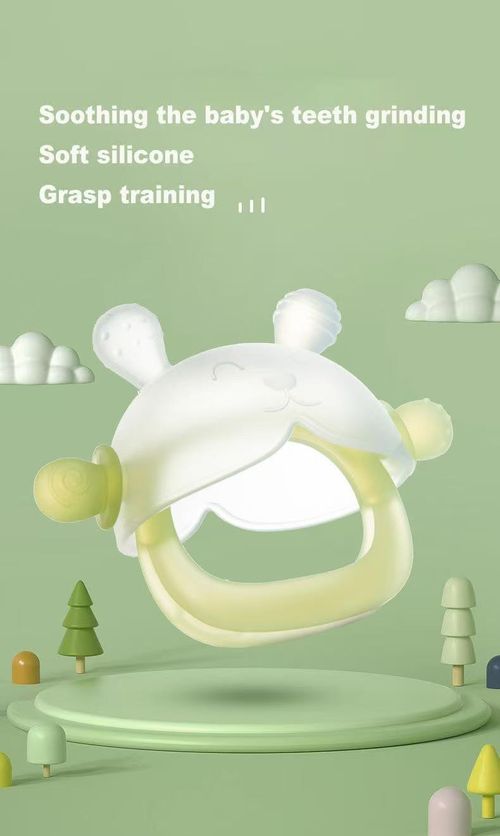 2-pack-Bunny Baby Teether Mitten - No Gagging - Nano Plasma Anti-Dust, BPA FREE Food Grade Silicone, Wearable Anti-Falling Wristband Design, Learning Grasping Toy for 3-18 Months Baby, Sensory Teether - Baby Items, Infant, sohochic, Animals, Bunny Ears