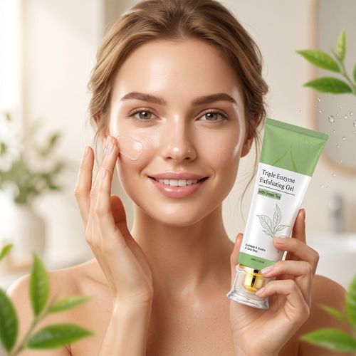 Green Tea Exfoliating Gel – Gentle Face & Body Scrub, Dead Skin Remover, Pore Purifying, Blackhead Control, Brightening & Hydrating, All-Skin-Type Daily Cleanser 100ml