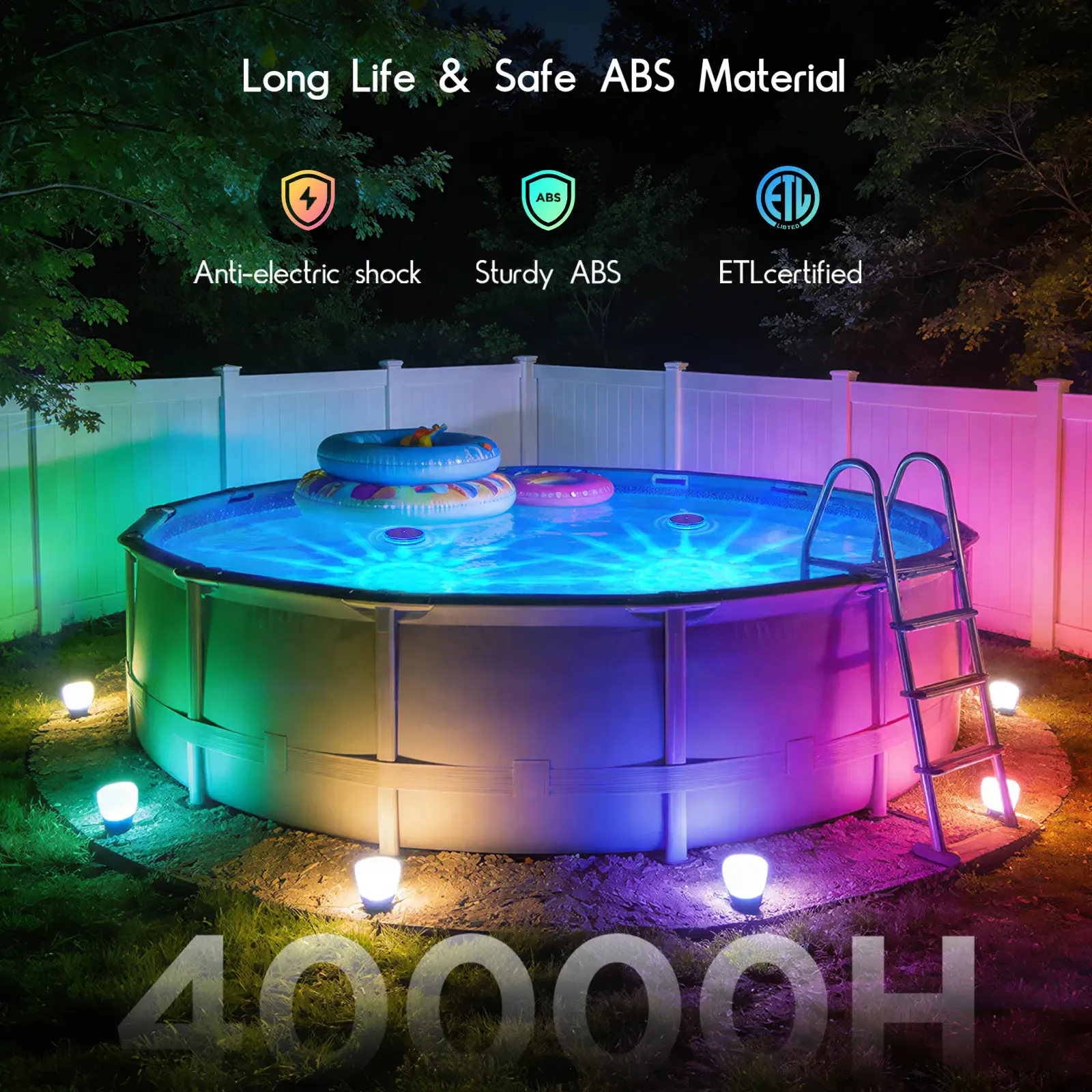 2pack Solar Floating Pool Lights, RGB Pool Lights with Remote Control, IP68 Waterproof for Above-Ground Pools, Pool Parties, Inground Pools & Hot Tubs