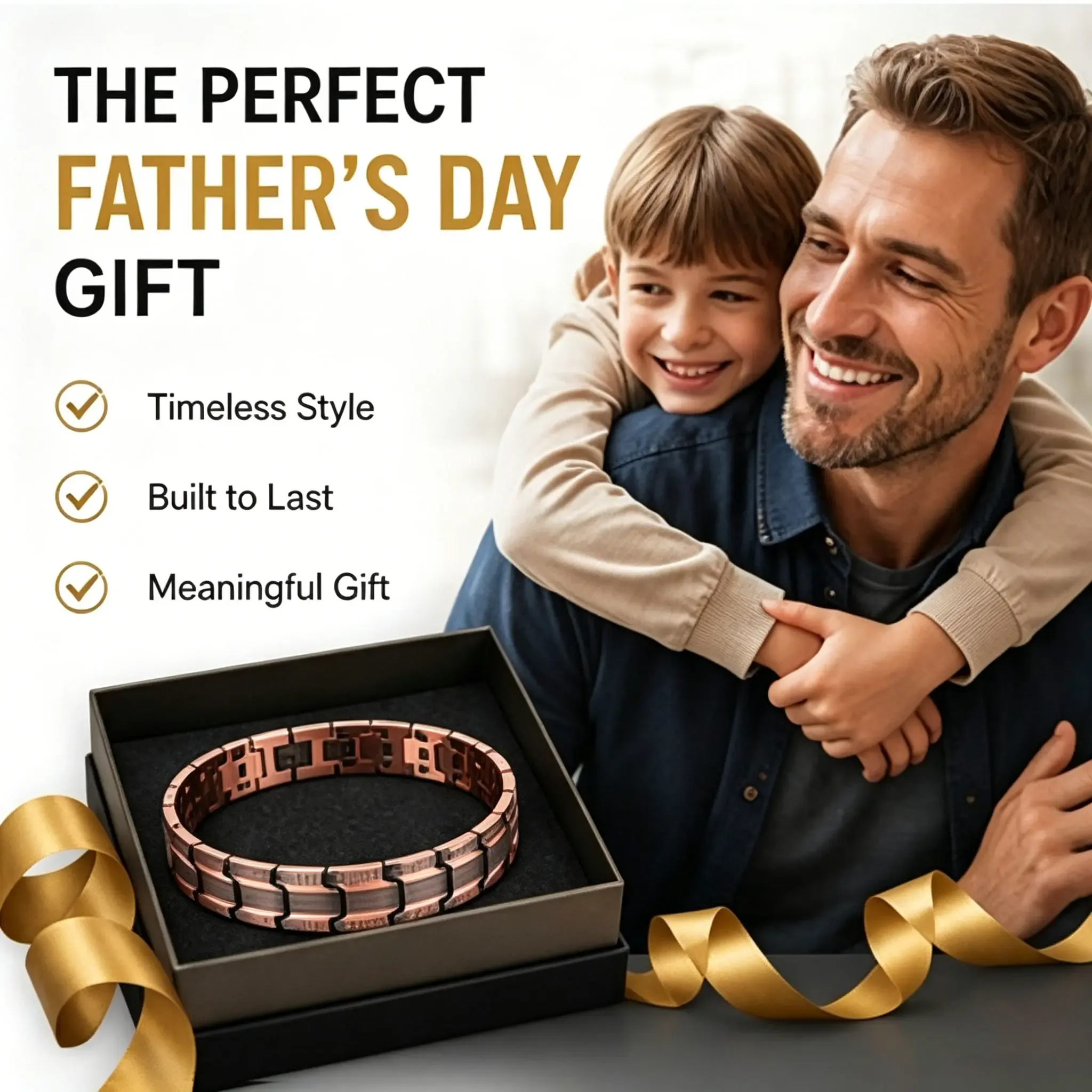 Trendy Men's Adjustable Copper Bracelet –  Copper with 3500 Gauss Magnets, Perfect Father's Day Gift & Daily Wear, Wearable