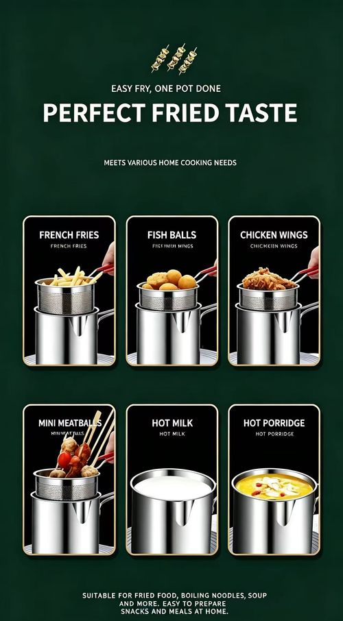 Mini Deep Fryer Pot, 304 Stainless Steel Oil Saving Frying Pot with Foldable Strainer Basket, Multi-purpose Small Cooking Pot for Home Kitchen