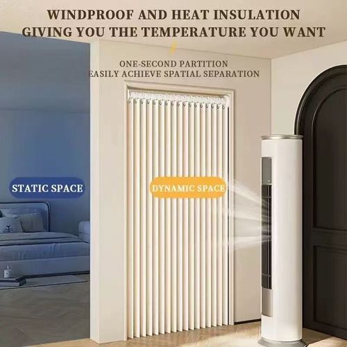 Foldable Pleated Door Curtain 100×200cm, Waterproof Mildew Resistant Imitation Linen Room Divider, Easy Install & Removable Washable Privacy Curtain