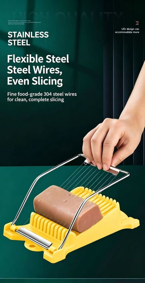 Multifunctional Food Slicer, Stainless Steel Wire Egg Ham Fruit Tofu Cutter, Anti-slip Kitchen Quick Slicing Tool