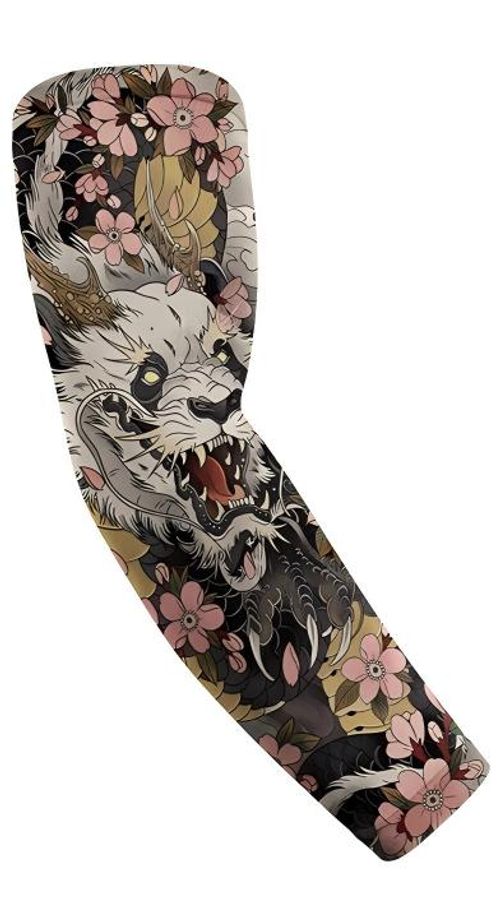 10-piece men's and women's tattoo arm sleeves with cooling function and UV protection, elastic sun-protective sleeves, suitable for daily life, outdoor sports, cycling, fishing, running and fitness etc.