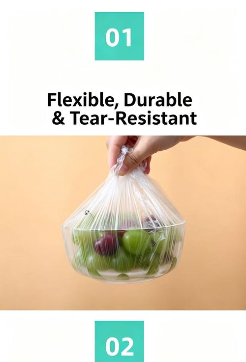 300Pcs Disposable Plastic Cling Wrap CoversFood‑Grade Elastic Bowl Covers for Kitchen Food Storage
