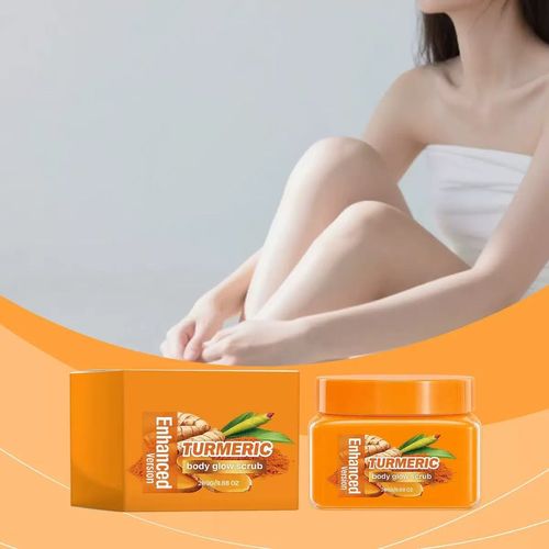 Enhanced Turmeric Body Glow Scrub, Exfoliating Brightening Skin Scrub for Dark Spots, Suitable for All Skin Types