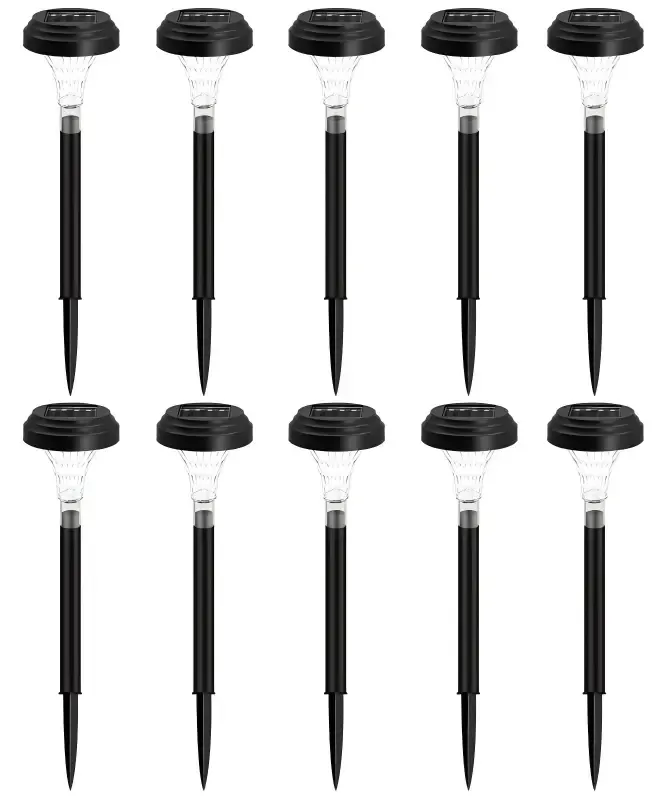 10 Pcs Multicolor Solar Pathway Lights, Color Changing, IP67 Waterproof, Auto Work, Sunflower Pattern,