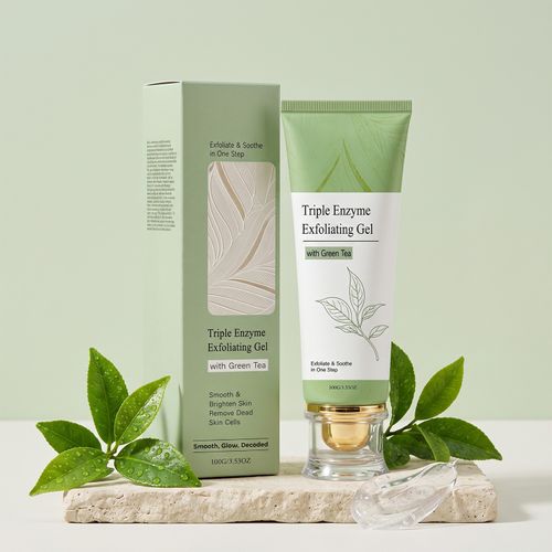 Green Tea Exfoliating Gel – Gentle Face & Body Scrub, Dead Skin Remover, Pore Purifying, Blackhead Control, Brightening & Hydrating, All-Skin-Type Daily Cleanser 100ml