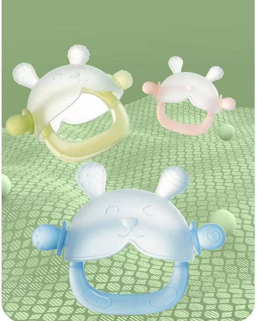2-pack-Bunny Baby Teether Mitten - No Gagging - Nano Plasma Anti-Dust, BPA FREE Food Grade Silicone, Wearable Anti-Falling Wristband Design, Learning Grasping Toy for 3-18 Months Baby, Sensory Teether - Baby Items, Infant, sohochic, Animals, Bunny Ears