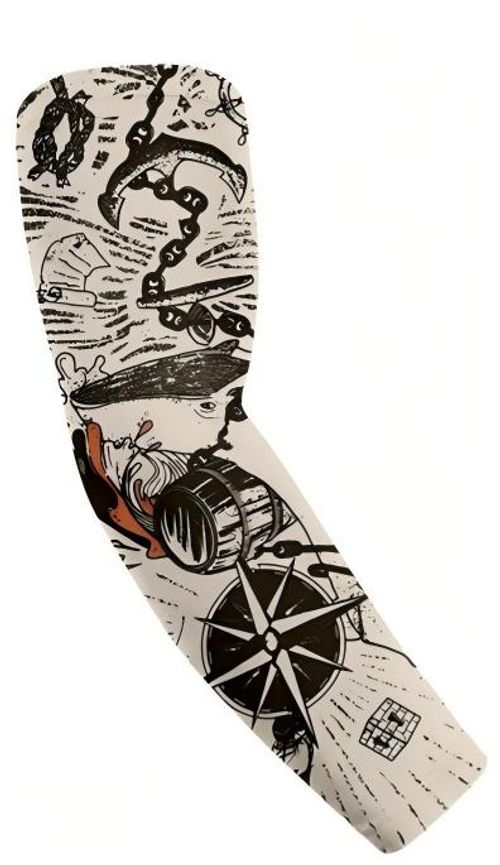 10-piece men's and women's tattoo arm sleeves with cooling function and UV protection, elastic sun-protective sleeves, suitable for daily life, outdoor sports, cycling, fishing, running and fitness etc.