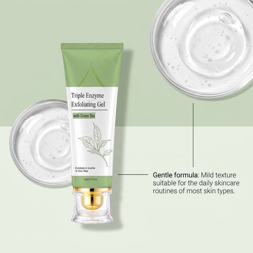 Green Tea Exfoliating Gel – Gentle Face & Body Scrub, Dead Skin Remover, Pore Purifying, Blackhead Control, Brightening & Hydrating, All-Skin-Type Daily Cleanser 100ml