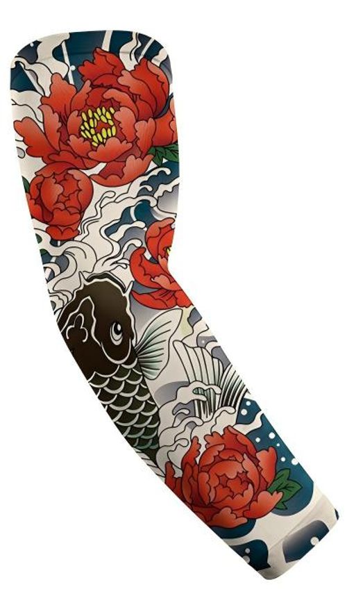 10-piece men's and women's tattoo arm sleeves with cooling function and UV protection, elastic sun-protective sleeves, suitable for daily life, outdoor sports, cycling, fishing, running and fitness etc.