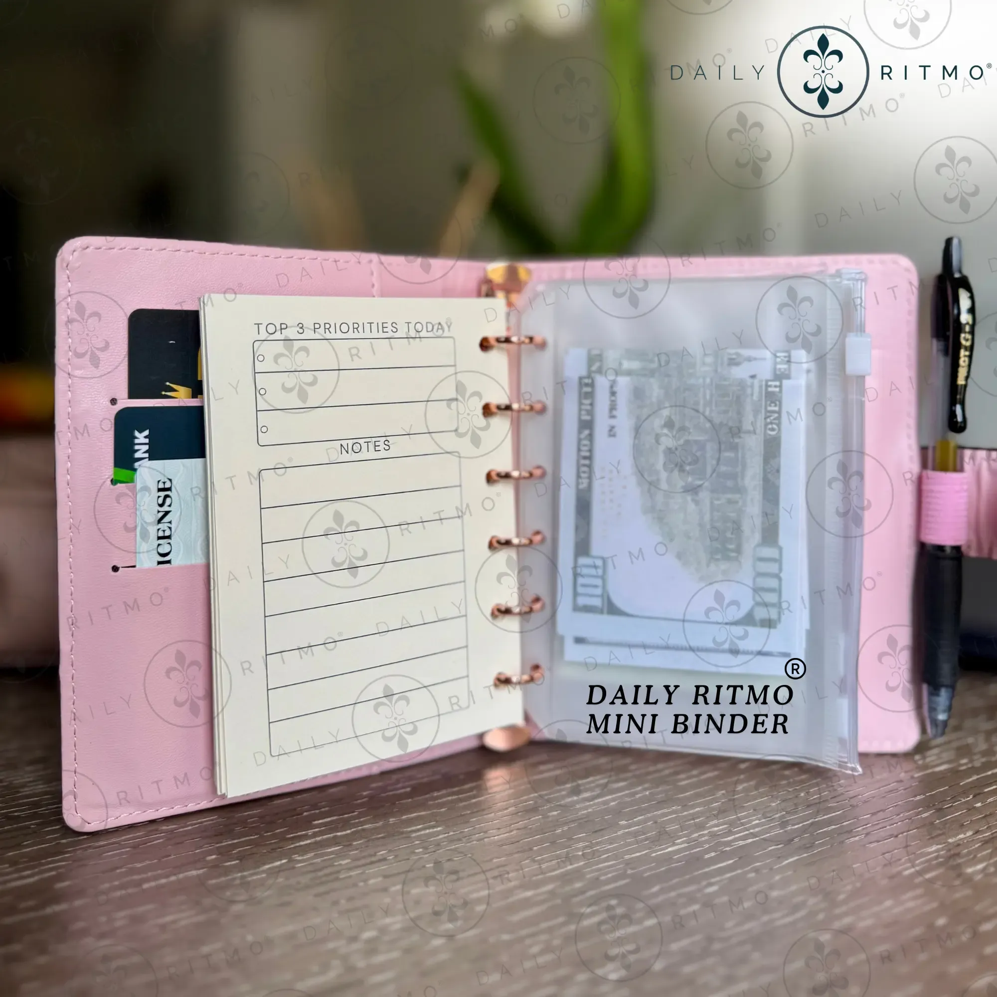 DAILY RITMO Mini Checkered Wallet A7 - Pocket Budget Planner with Money Stuffing Zippered Coin Pouch Envelopes, Wallets For Women, Checkered Adds Flair, Slim 1In Fits In Pockets, Checked Pattern Wallets, Mini Useful Gifts