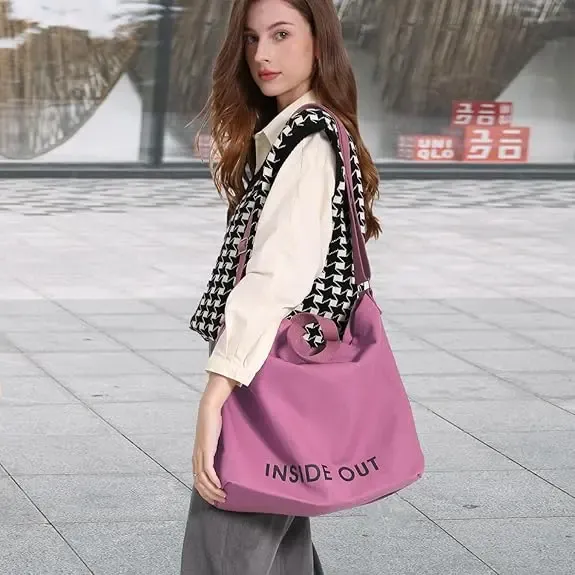 man and women's Canvas Tote Bag - Large Cotton Crossbody City Bag with Adjustable Strap, Multiple Pockets, Organizational Functionality