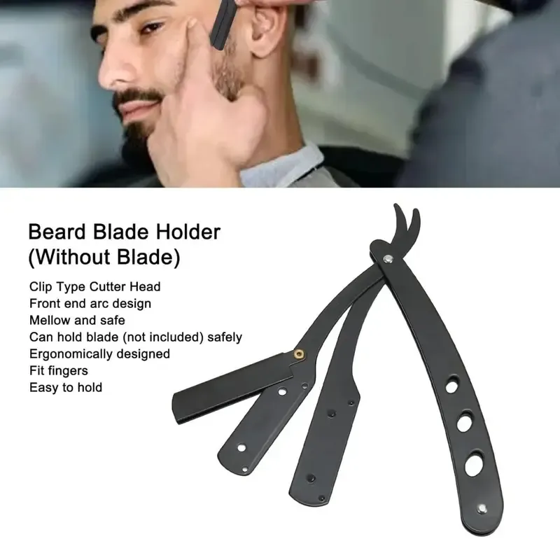 Stainless Steel Men's Premium Straight Razor Set, Perfect for Beard Care and Accessories, High-Quality Straight Edge Razor for Comfortable Shaving Experience, Stainless Steel Shaver, All Metal Shaver, Razors Set, Shaving Tool