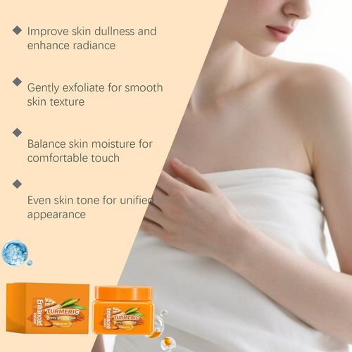 Enhanced Turmeric Body Glow Scrub, Exfoliating Brightening Skin Scrub for Dark Spots, Suitable for All Skin Types