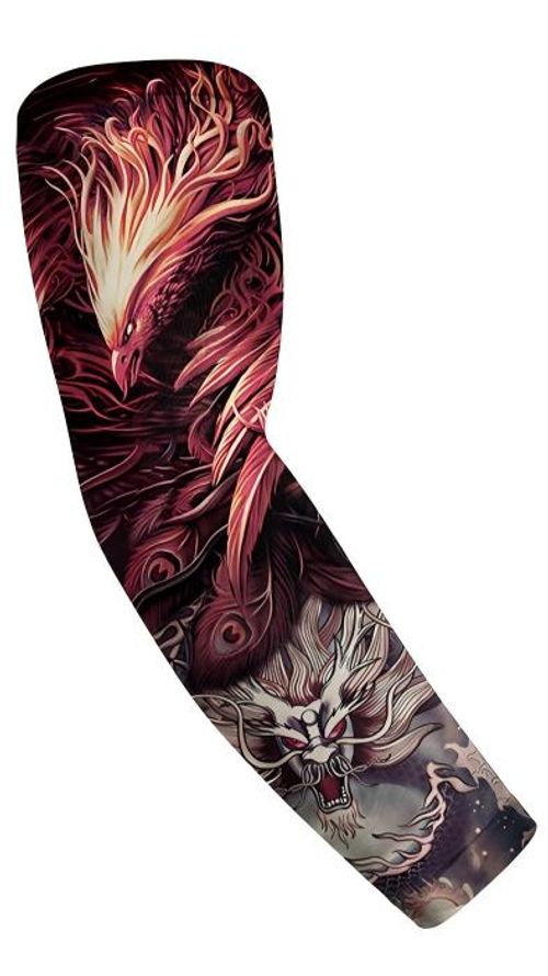 10-piece men's and women's tattoo arm sleeves with cooling function and UV protection, elastic sun-protective sleeves, suitable for daily life, outdoor sports, cycling, fishing, running and fitness etc.